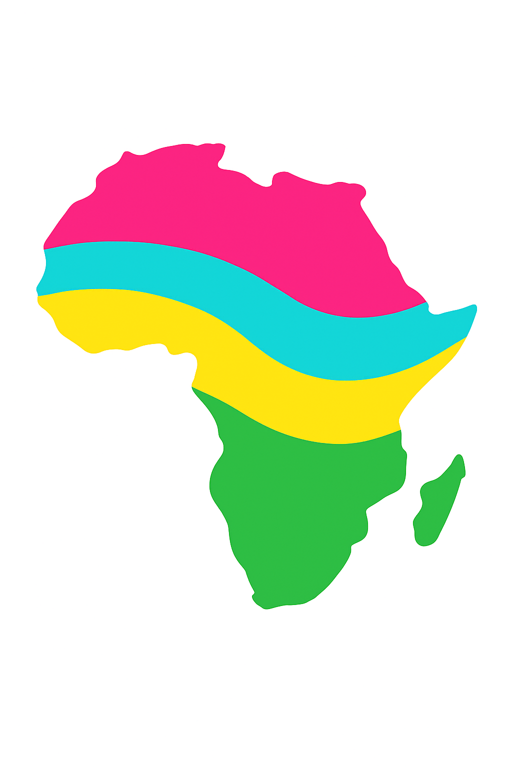 Afrika Kontinent print - Neon– Par (2 prints)